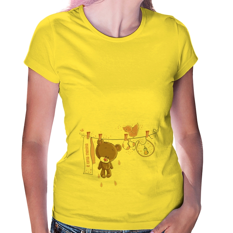 Baby Look É uma menina - Amarela