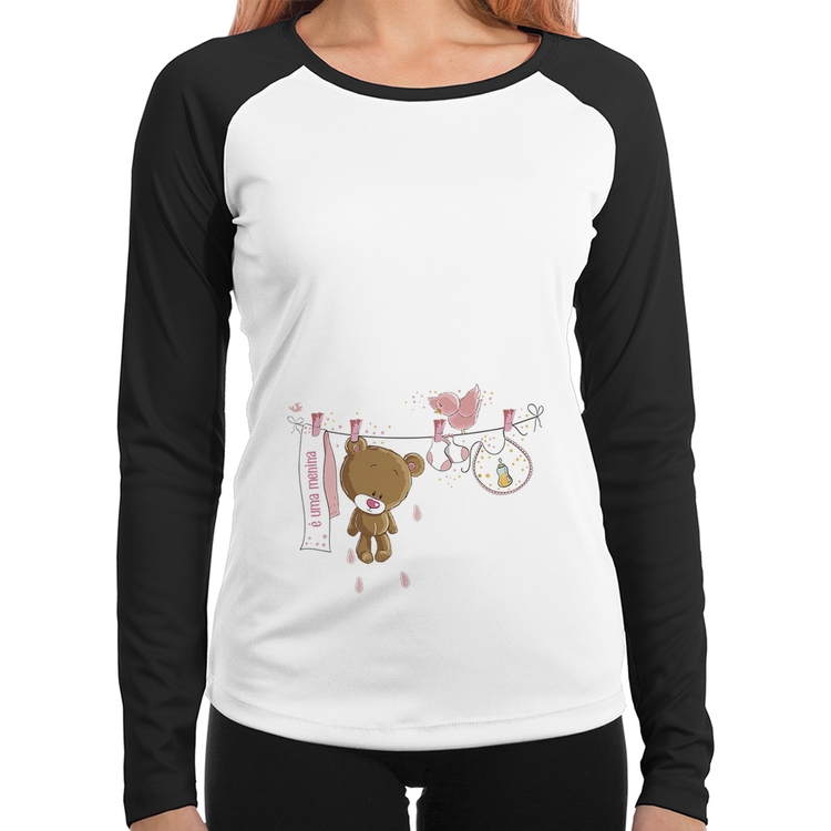 Baby Look Raglan É uma menina Manga Longa