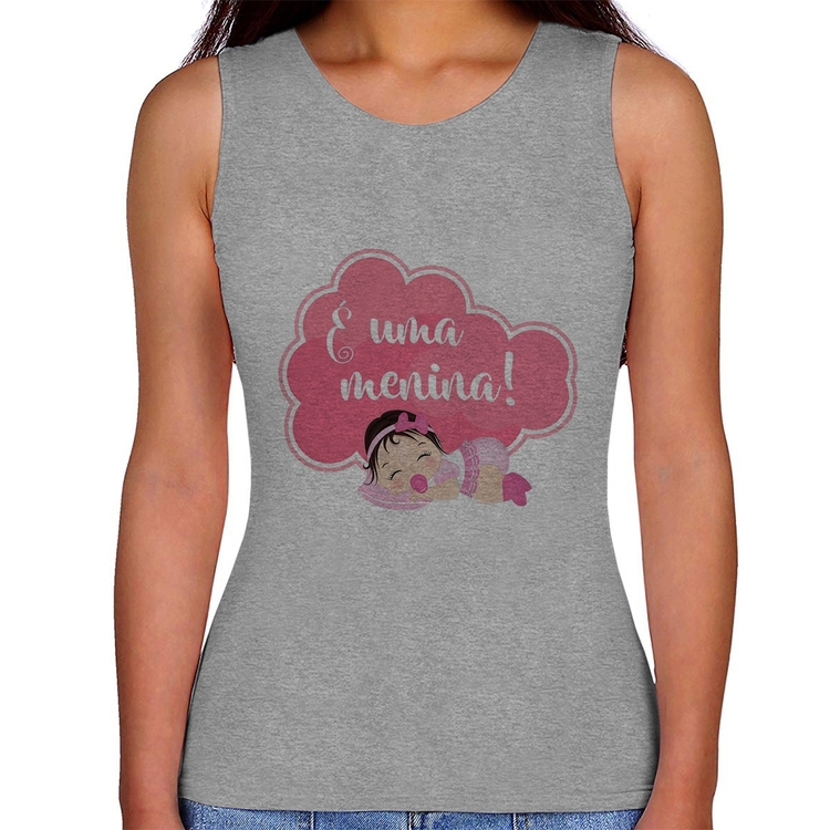 Regata Feminina É uma uma menina - Cinza