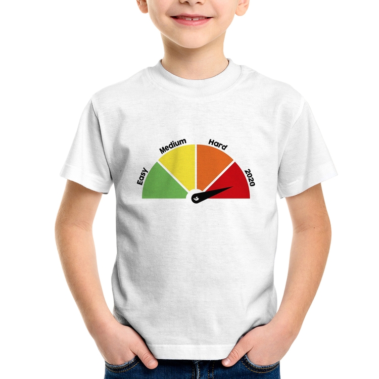 Camiseta Infantil Easy, Medium, Hard, 2020