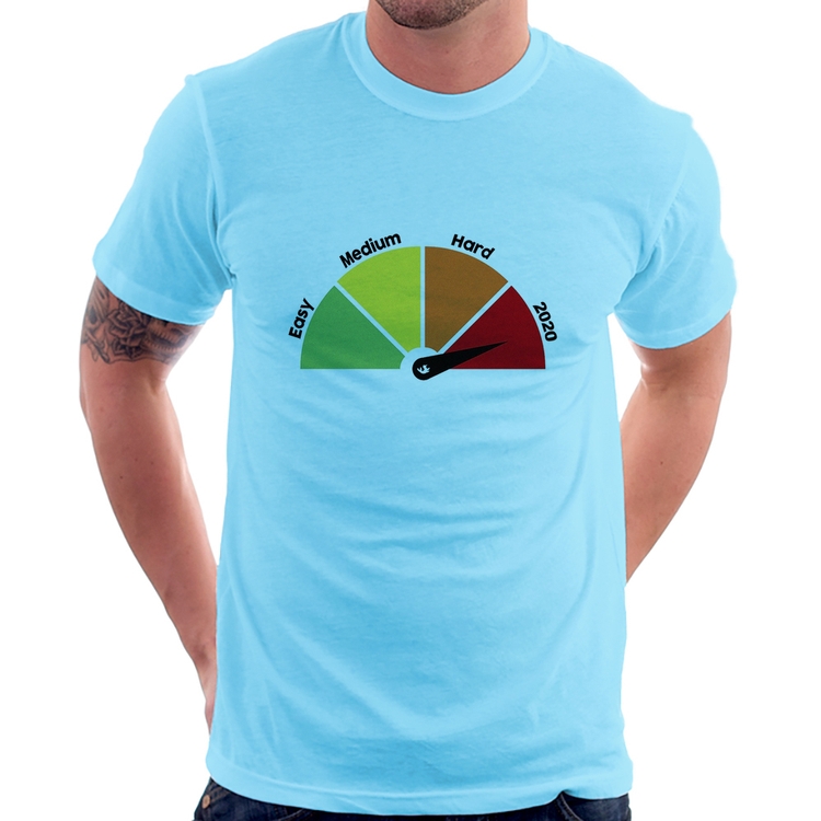 Camiseta Easy, Medium, Hard, 2020 - Azul Bebê