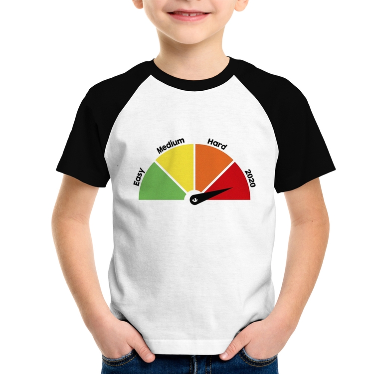 Camiseta Raglan Infantil Easy, Medium, Hard, 2020