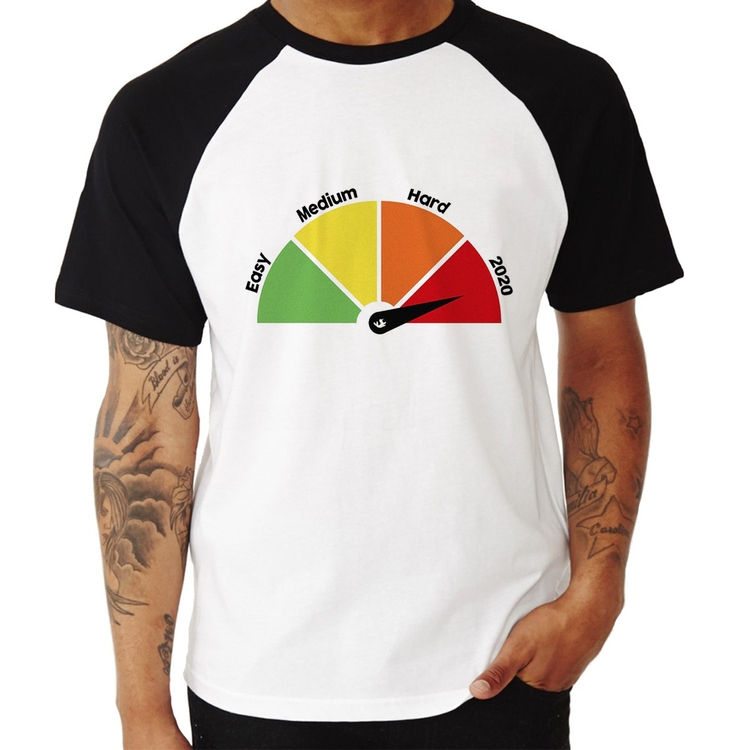 Camiseta Raglan Easy, Medium, Hard, 2020
