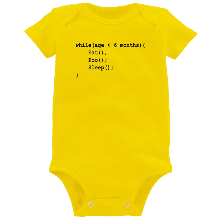 Body Bebê Eat Poo Sleep Código - Amarelo