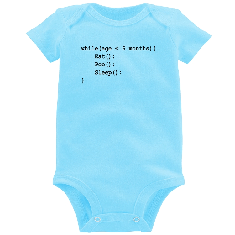 Body Bebê Eat Poo Sleep Código - Azul Bebê