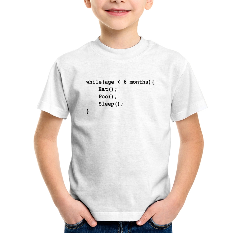 Camiseta Infantil Eat Poo Sleep Código