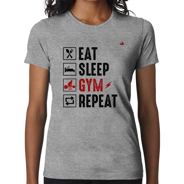 Baby Look Eat, Sleep, Gym, Repeat - Cinza