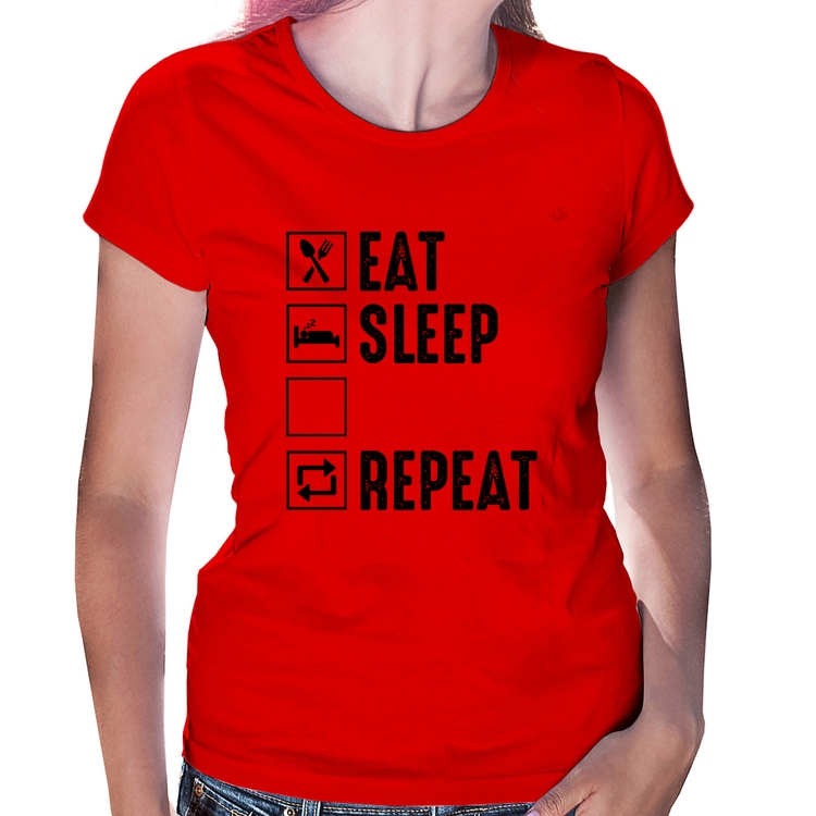 Baby Look Eat, Sleep, Gym, Repeat - Vermelha