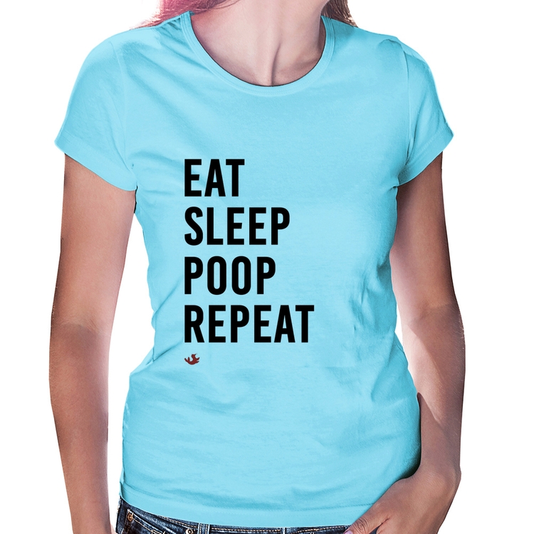 Baby Look Eat, Sleep, Poop, Repeat - Azul Bebê