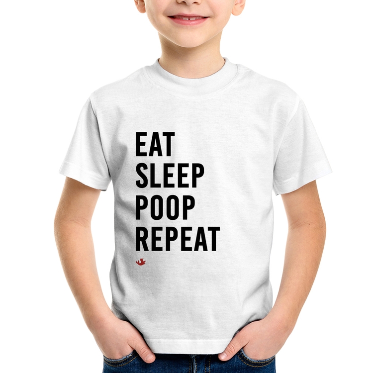 Camiseta Infantil Eat, Sleep, Poop, Repeat