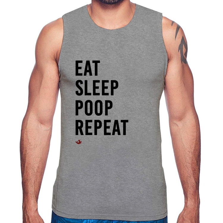 Regata Eat, Sleep, Poop, Repeat - Cinza