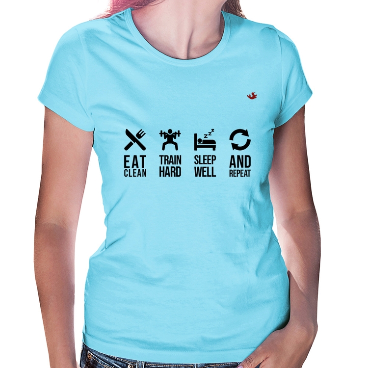 Baby Look Eat, train, sleep, repeat - Azul Bebê