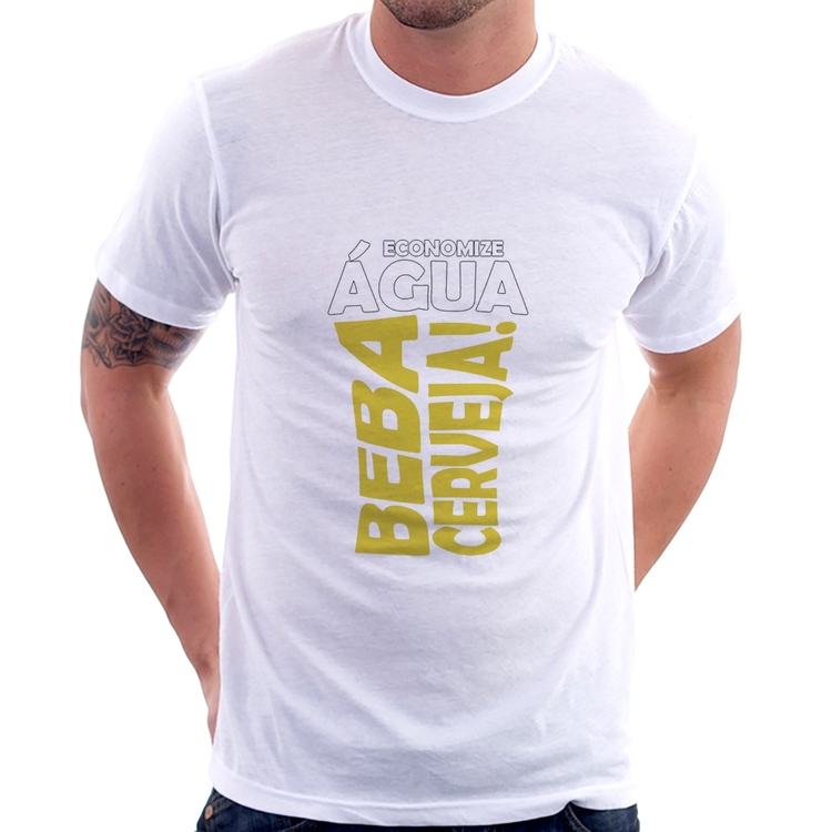 Camiseta Economize água, beba cerveja