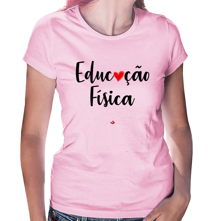 Baby Look Educação Física por amor - Rosa Bebê