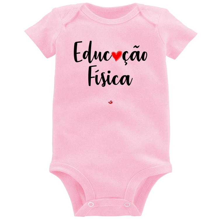 Body Bebê Educação Física por amor - Rosa Bebê