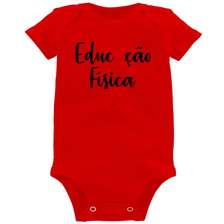 Body Bebê Educação Física por amor - Vermelho