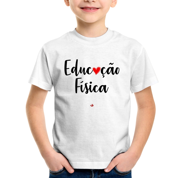 Camiseta Infantil Educação Física por amor