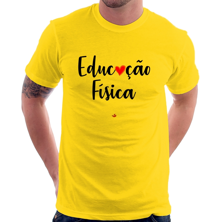 Camiseta Educação Física por amor - Amarela