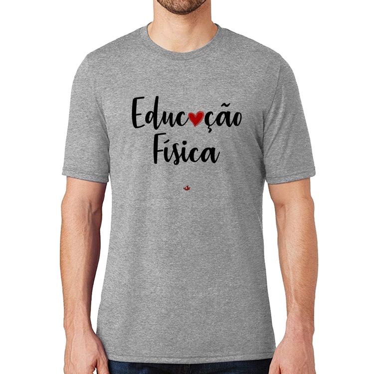 Camiseta Educação Física por amor - Cinza