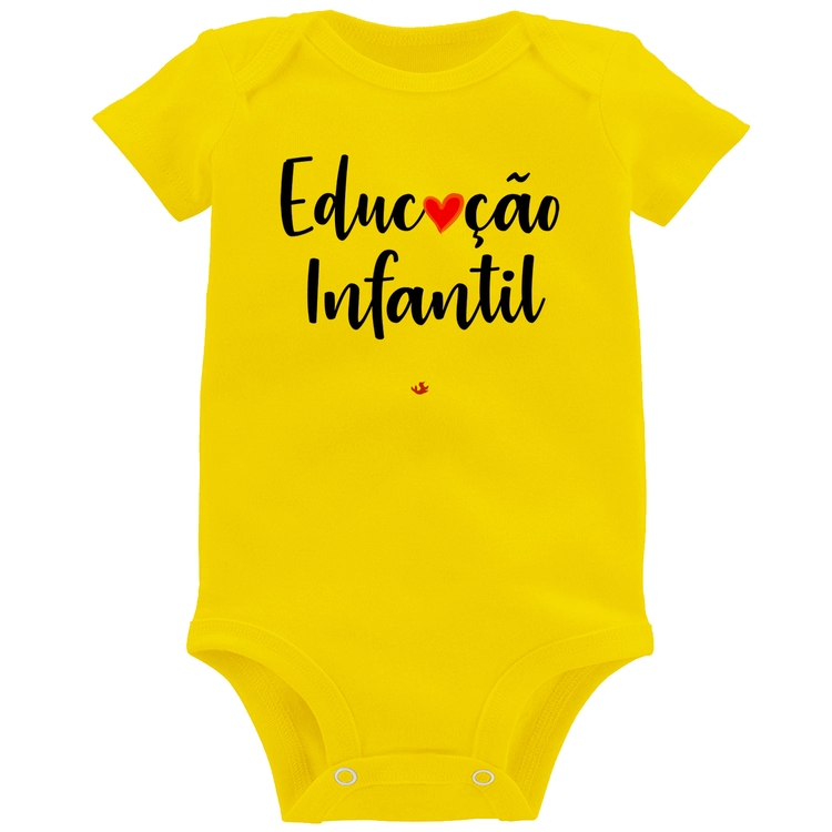 Body Bebê Educação Infantil por amor - Amarelo