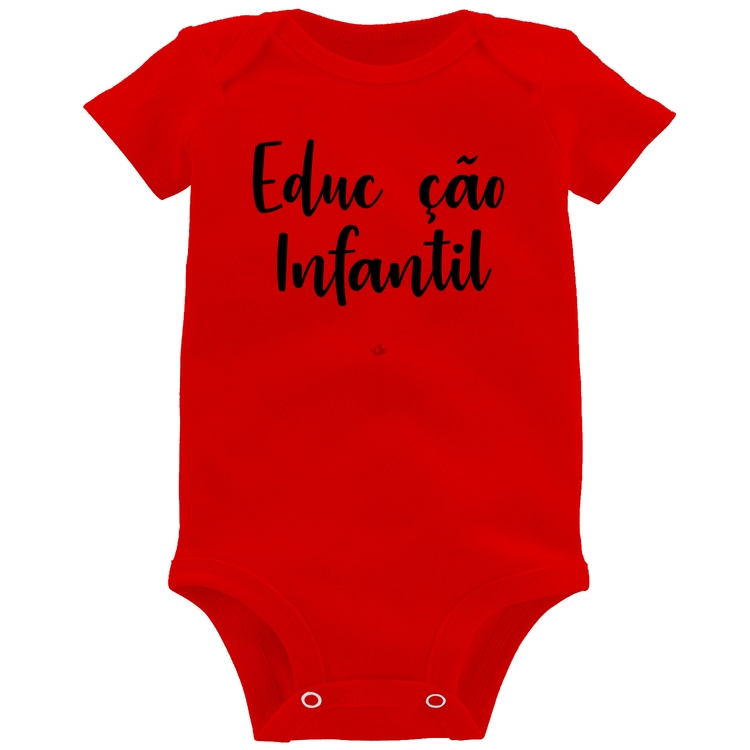Body Bebê Educação Infantil por amor - Vermelho
