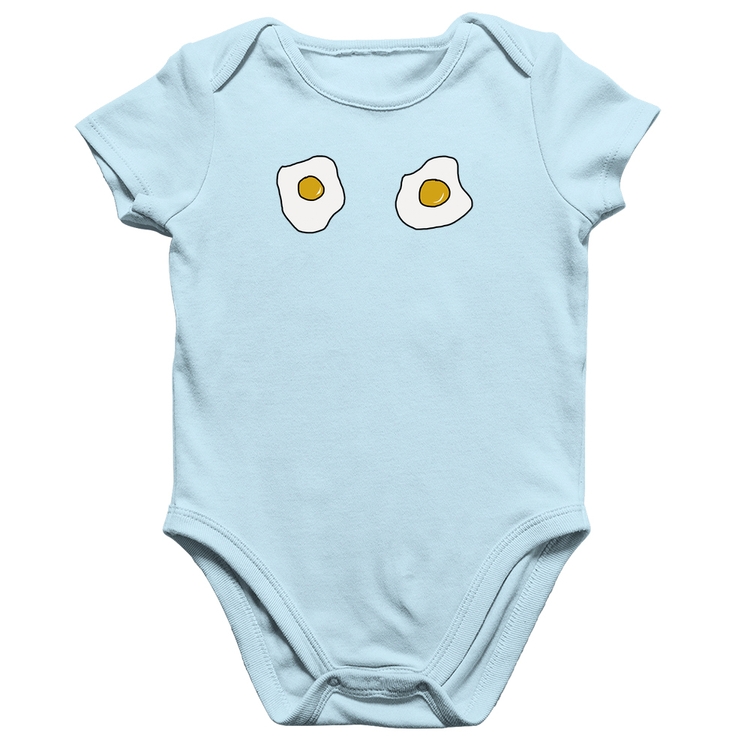 Body Bebê Algodão Eggs - Azul Bebê