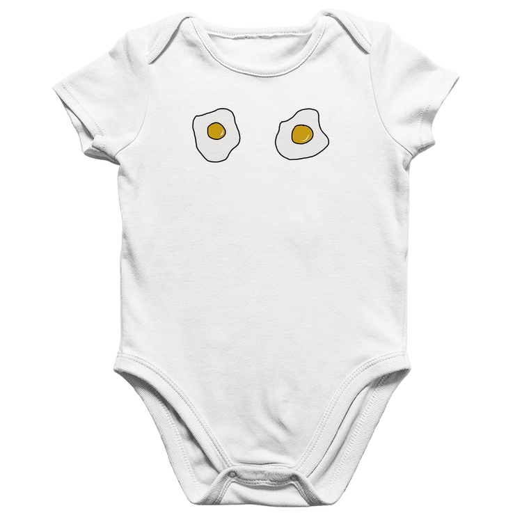 Body Bebê Algodão Eggs - Branco