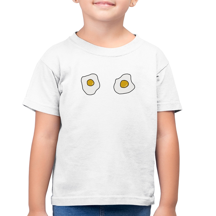 Camiseta Algodão Infantil Eggs - Branca