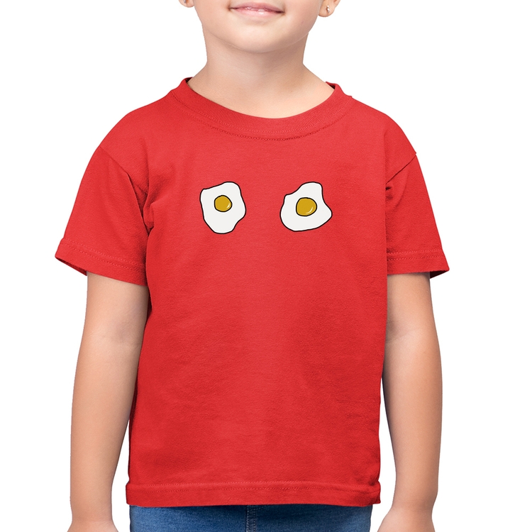 Camiseta Algodão Infantil Eggs - Vermelha