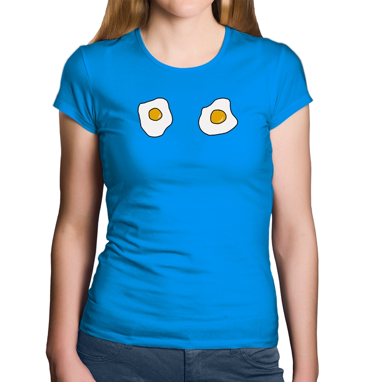 Baby Look Algodão Eggs - Azul