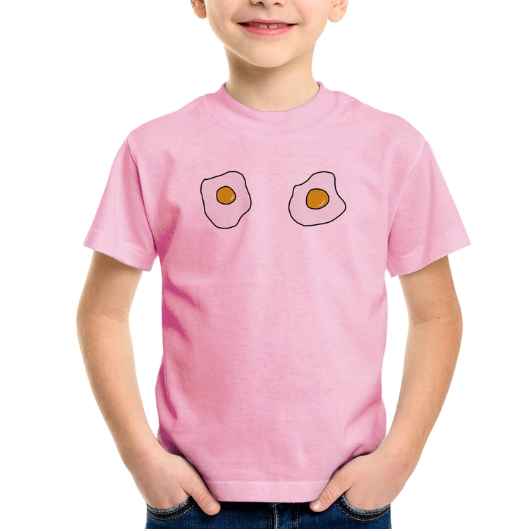 Camiseta Infantil Eggs - Rosa Bebê
