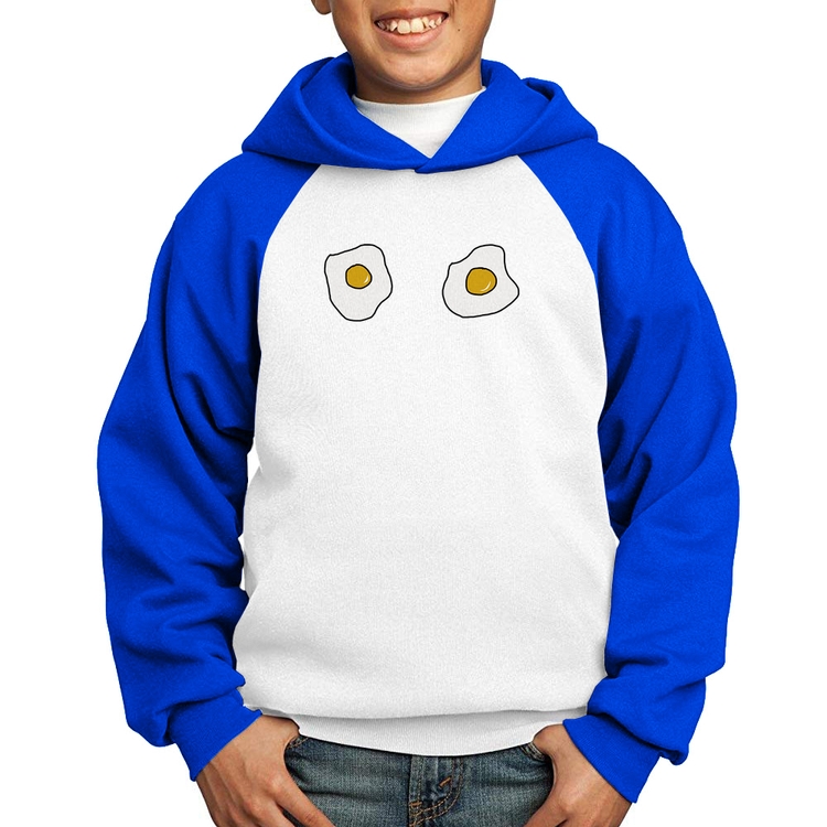 Moletom Infantil Eggs - Branco/Azul