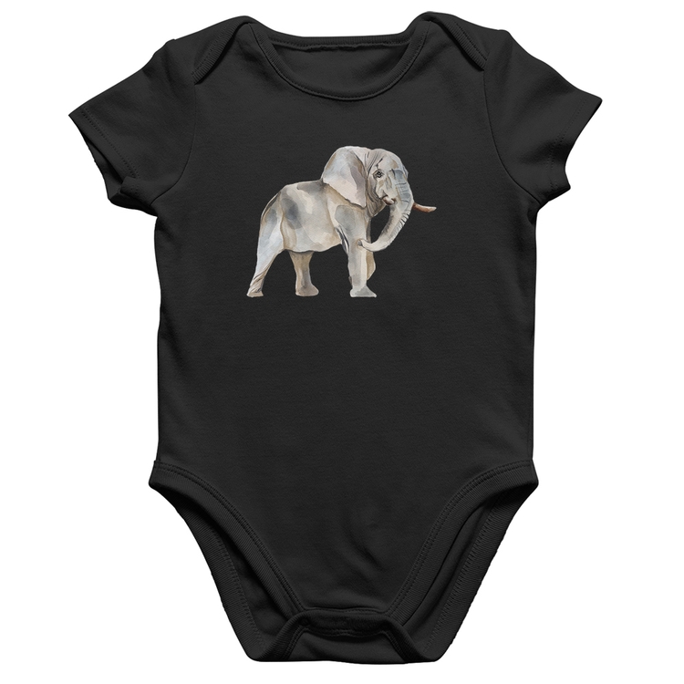Body Bebê Algodão Elefante