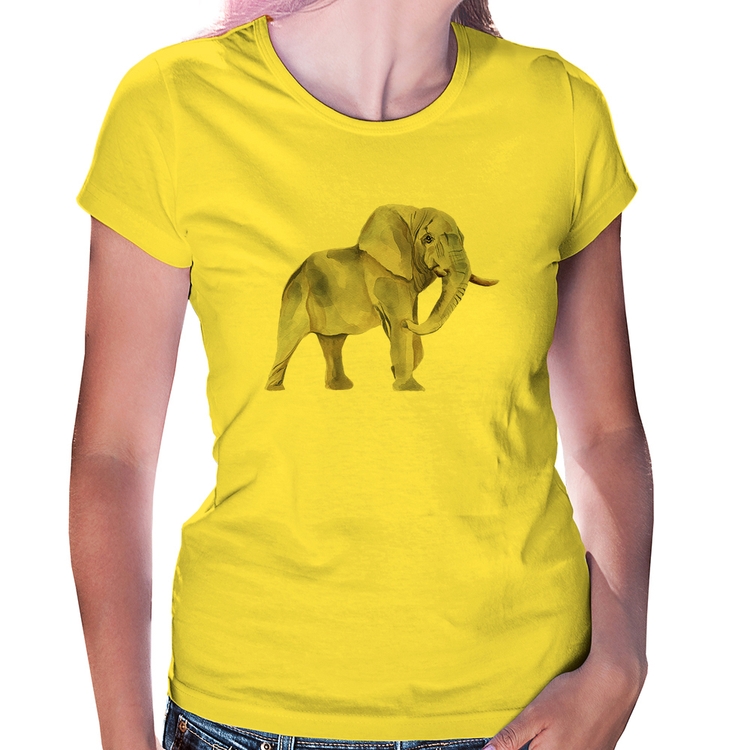 Baby Look Elefante - Amarela