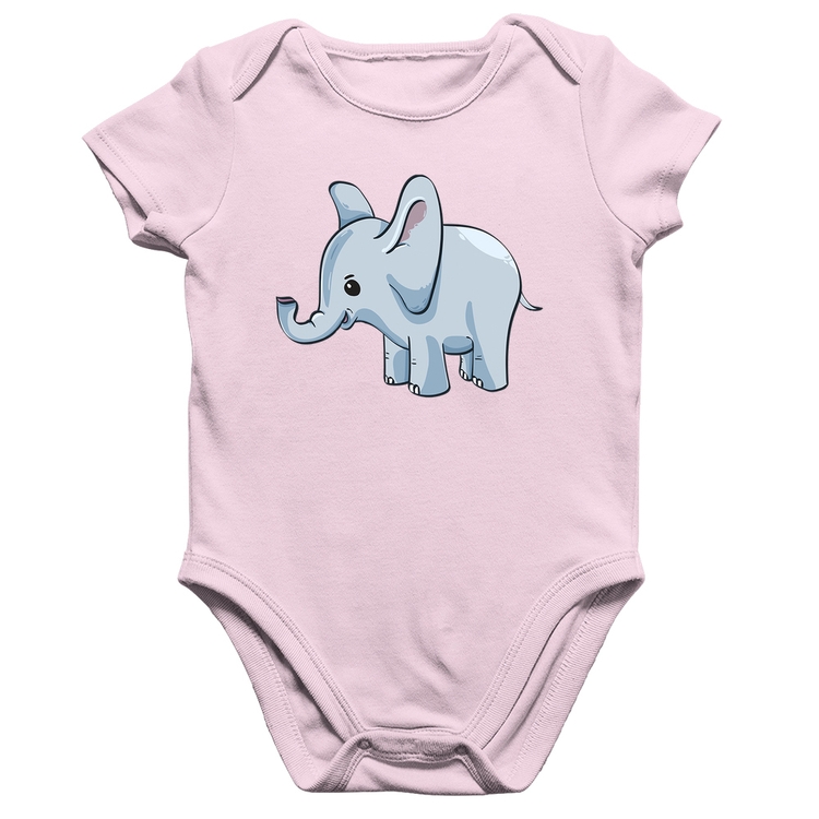 Body Bebê Algodão Elefante Bebê - Rosa Bebê