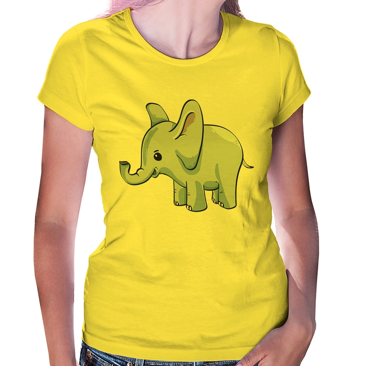 Baby Look Elefante Bebê - Amarela