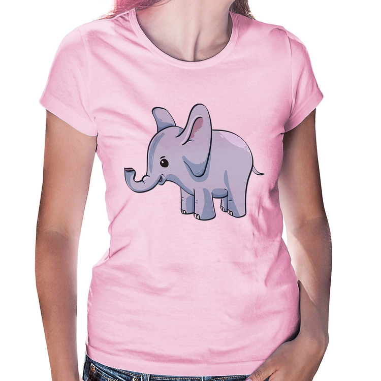Baby Look Elefante Bebê - Rosa Bebê