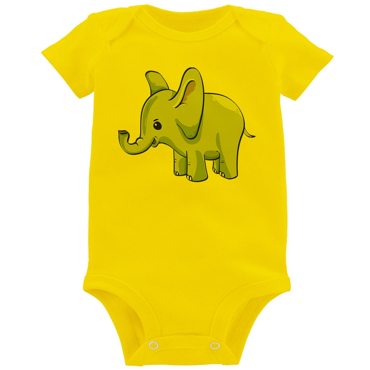 Body Bebê Elefante Bebê - Amarelo