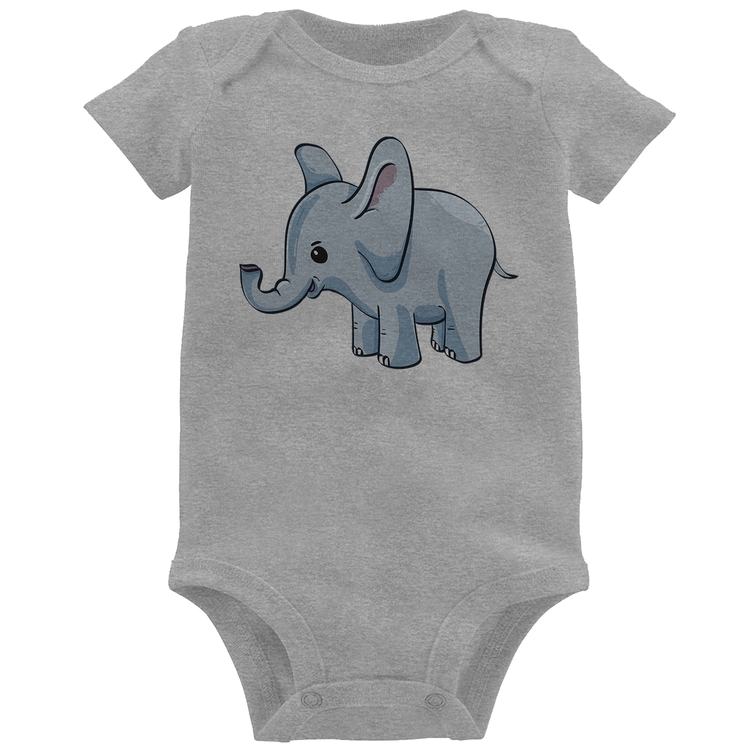 Body Bebê Elefante Bebê - Cinza