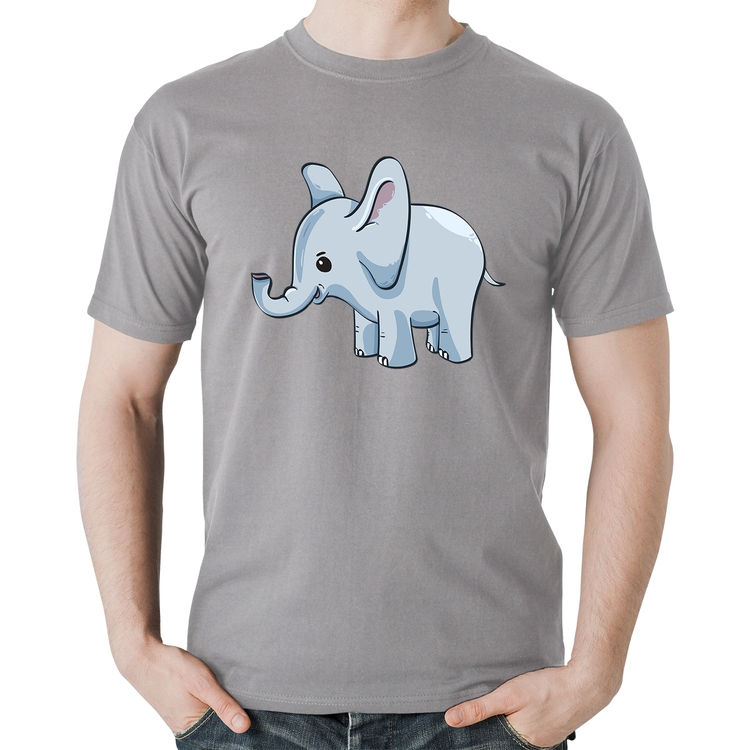 Camiseta Algodão Elefante Bebê - Cinza