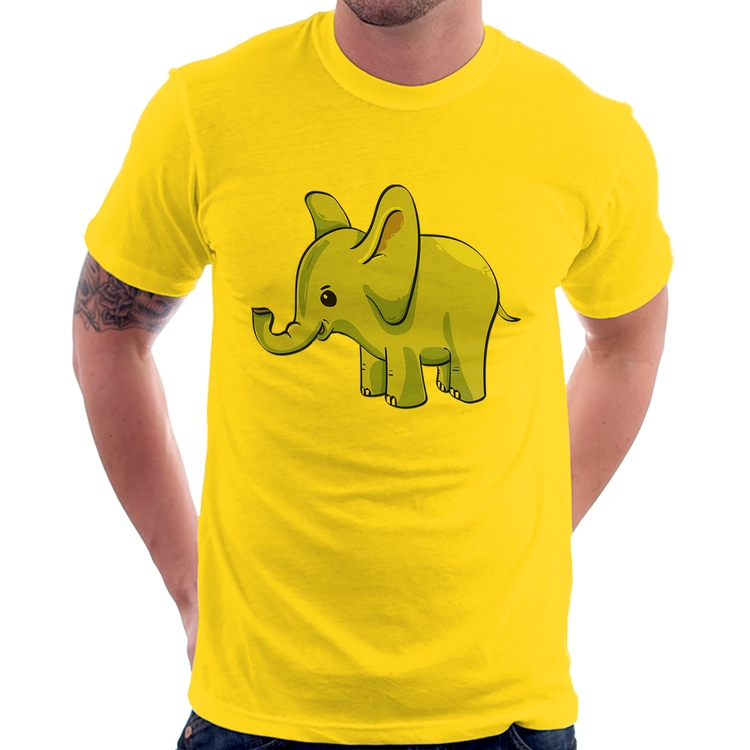 Camiseta Elefante Bebê - Amarela