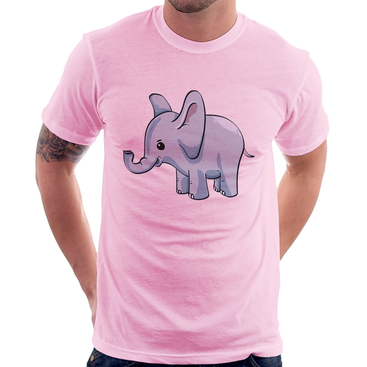 Camiseta Elefante Bebê - Rosa Bebê
