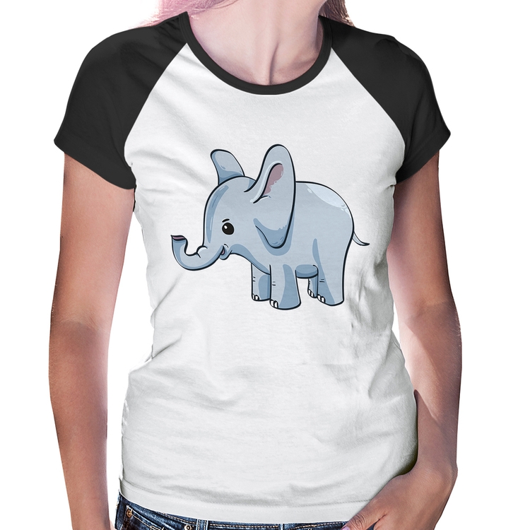 Baby Look Raglan Elefante Bebê