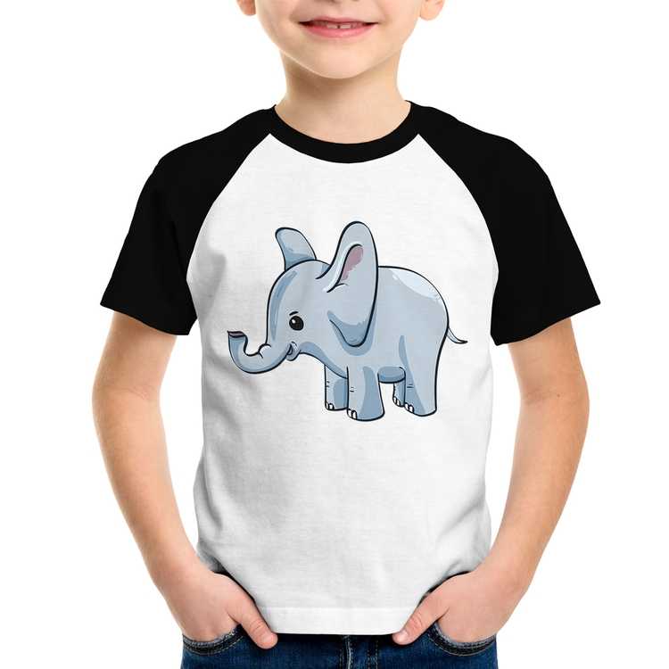 Camiseta Raglan Infantil Elefante Bebê