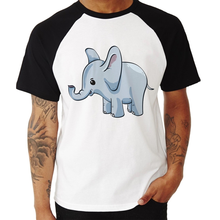 Camiseta Raglan Elefante Bebê