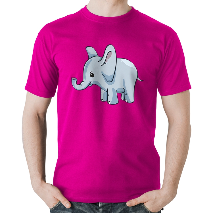 Camiseta Algodão Elefante Bebê - Rosa