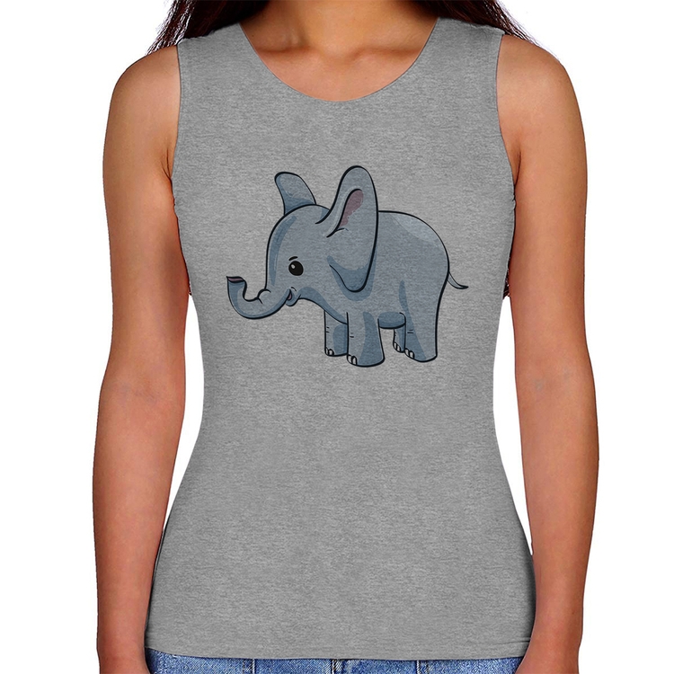 Regata Feminina Elefante Bebê - Cinza