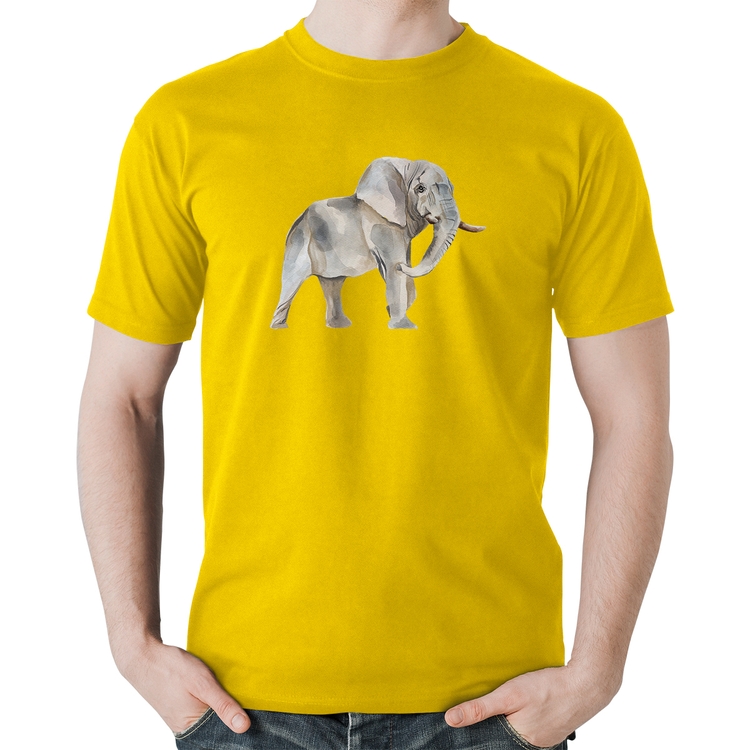 Camiseta Algodão Elefante - Amarela