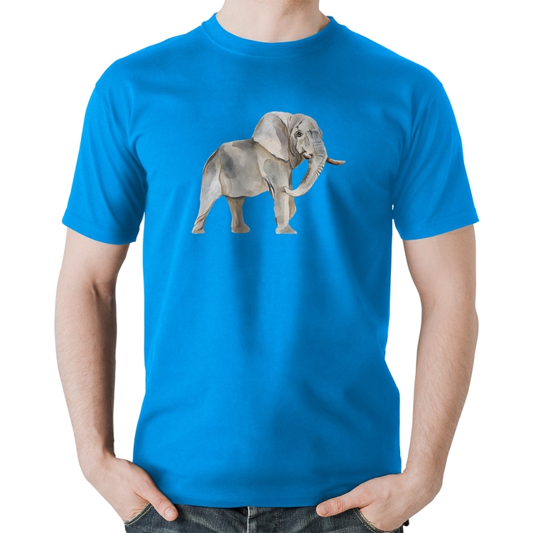 Camiseta Algodão Elefante - Azul