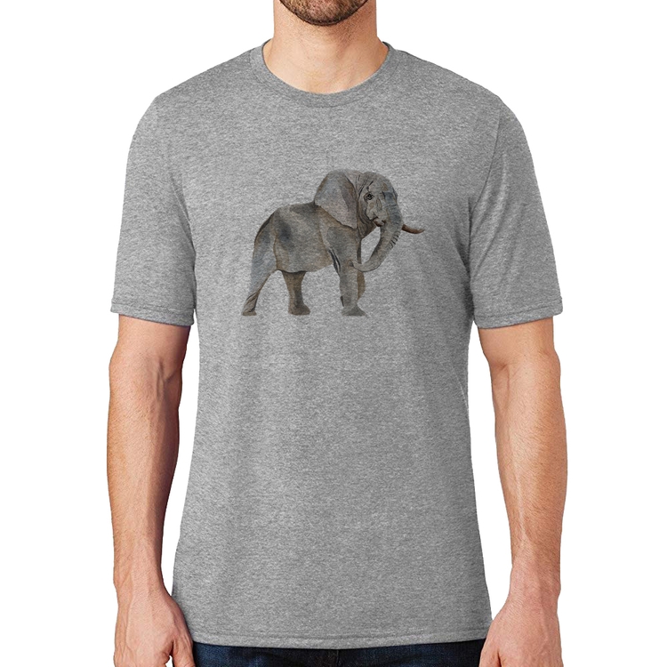 Camiseta Elefante - Cinza